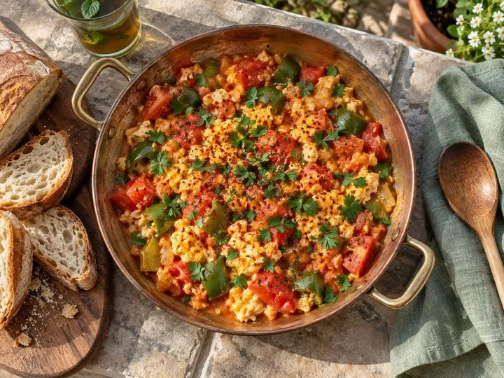 Menemen, turecka jajecznica z pomidorami